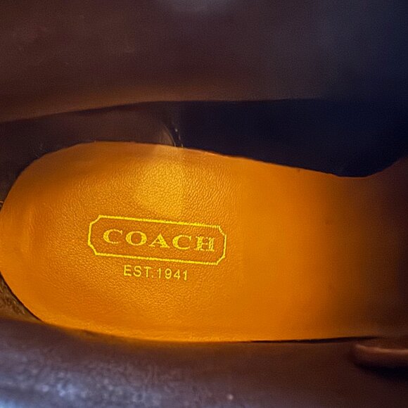 Coach Cassy Brown Suede Wedge Heel Lace Up Bootie, 8.5M, EUC - Picture 7 of 12